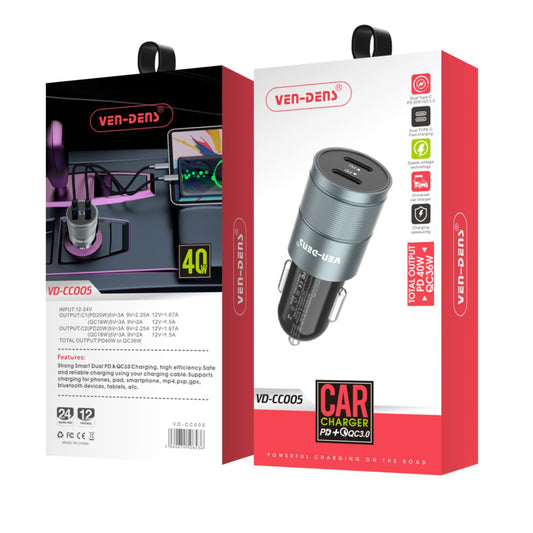 Dual Type-C Fast Charging Car Charger For iPhone, Android, iPads, Tablets