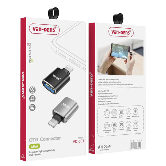 Lightnning Male to USB Mini Female OTG Connector Adapter for Playing Games