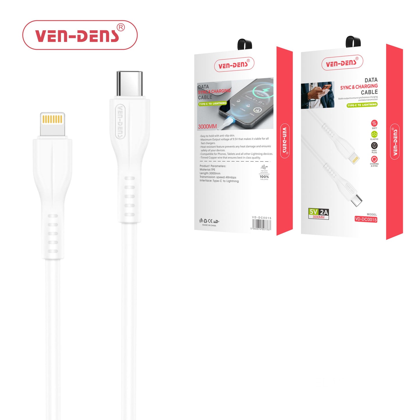 3M Type-C to Lightnning Data Sync and Charging Cable For Phones, Tablets