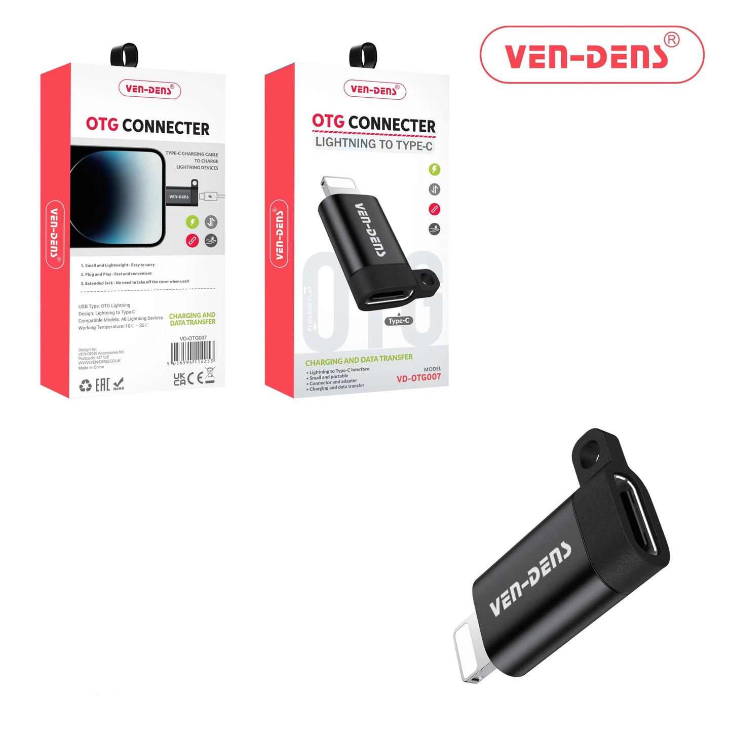 Lightnning to Type-C OTG Converter Adapter for High-Speed Charging and Data Sync