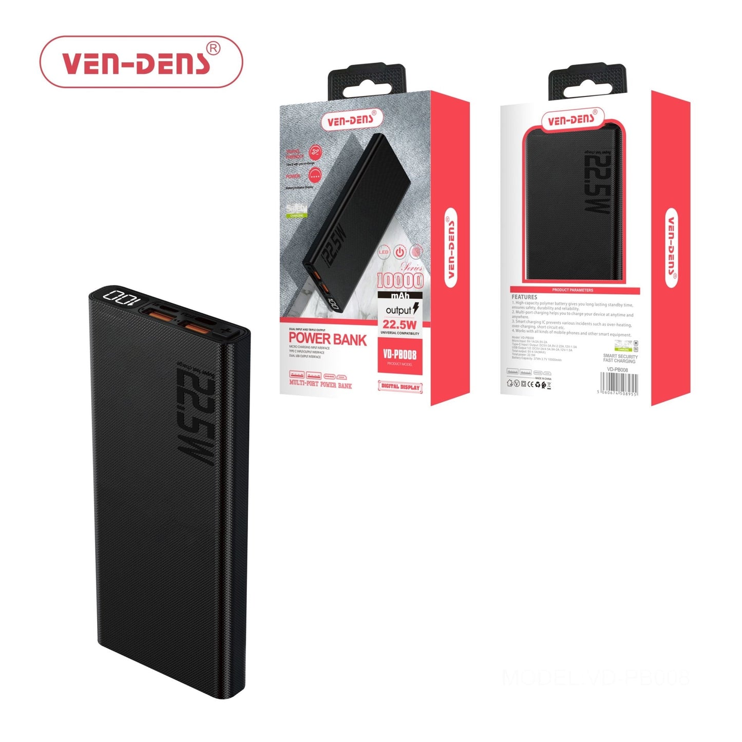 Fast Charging Portable Power Bank 10000mAh USB & Type - C Port for iPhone, Samsung - Virk Tech Solutions