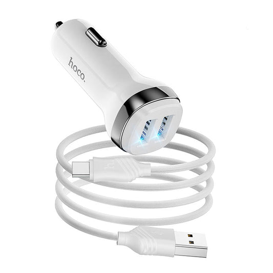 Hoco Car charger “Z40 Superior” dual port set with type-C cable - Virk Tech Solutions