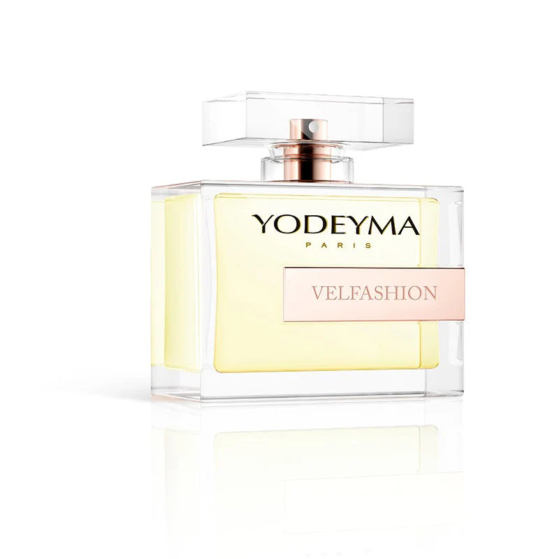 a bottle of yodeyma perfume on a white background