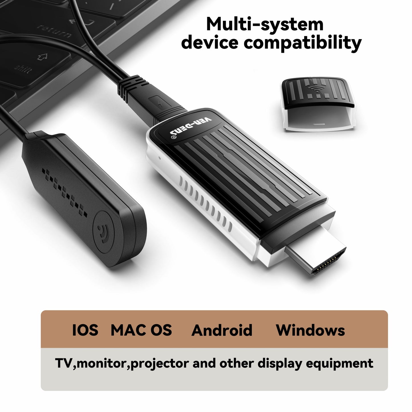 Wireless Wifi HDMI Dongle for Streaming on Smart Phones, Laptops and Computers