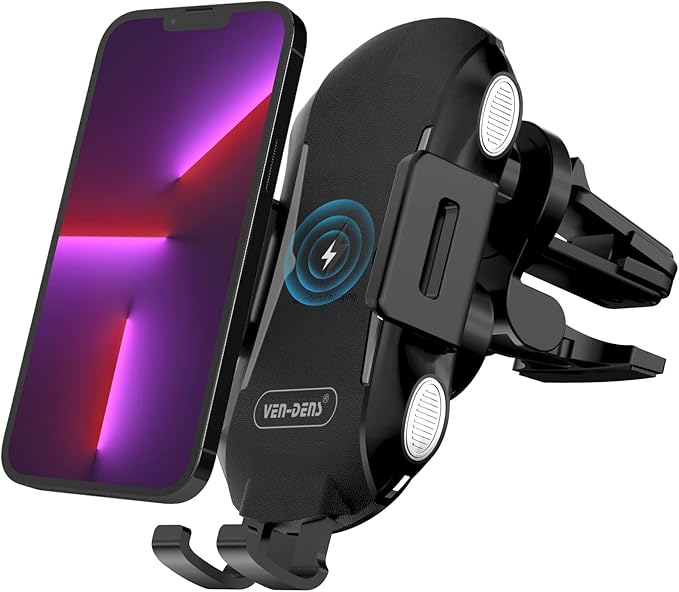 Wireless Automatic Fast Car Charger with Clamping Holder for iPhone, Samsung