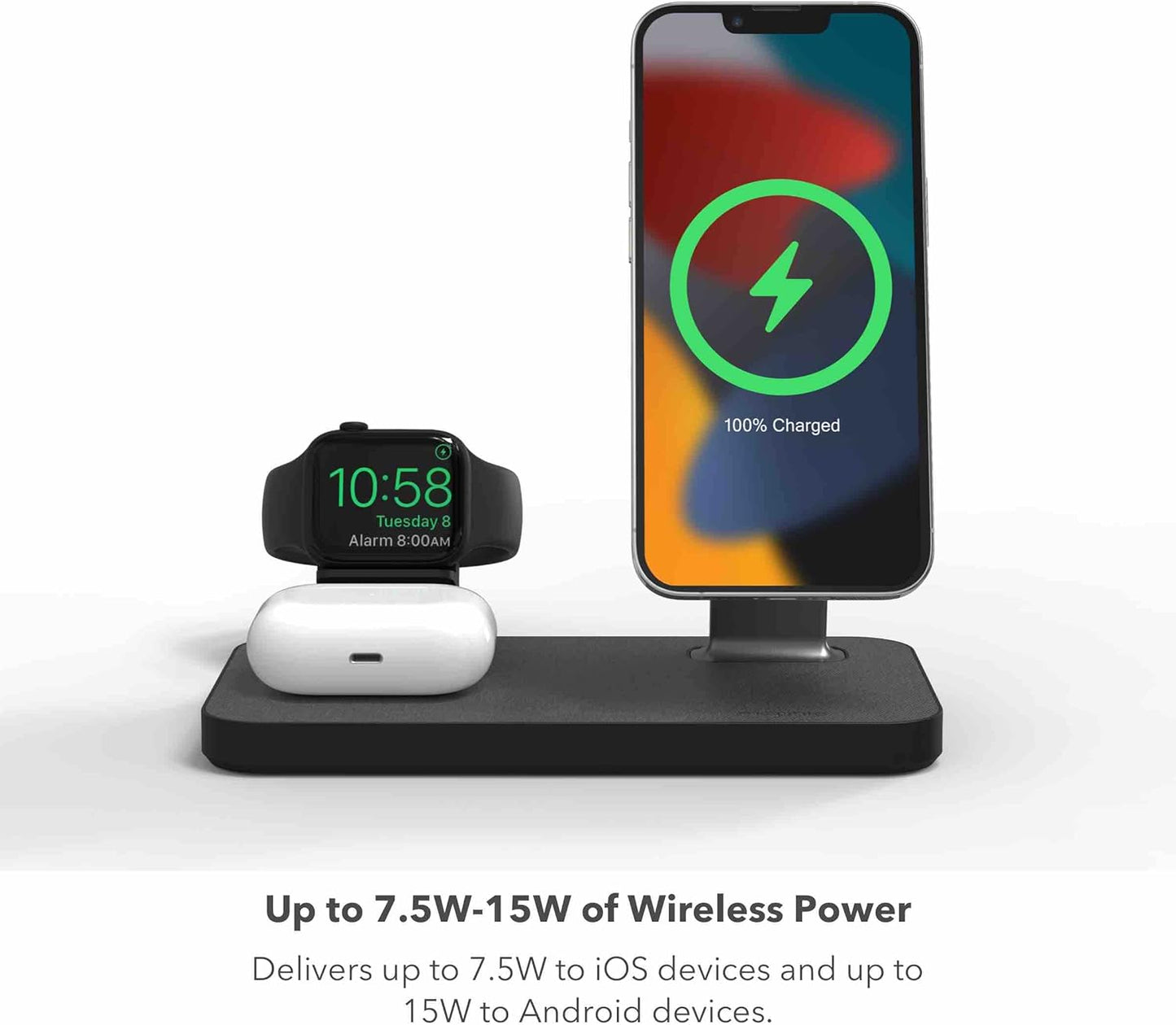 3 in 1 MagSafe Compatible Wireless Charging Stand For Phone,Earbuds,Smart Watch