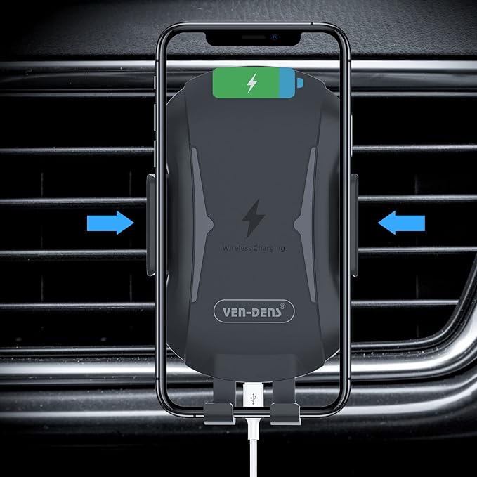 Wireless Automatic Fast Car Charger with Clamping Holder for iPhone, Samsung