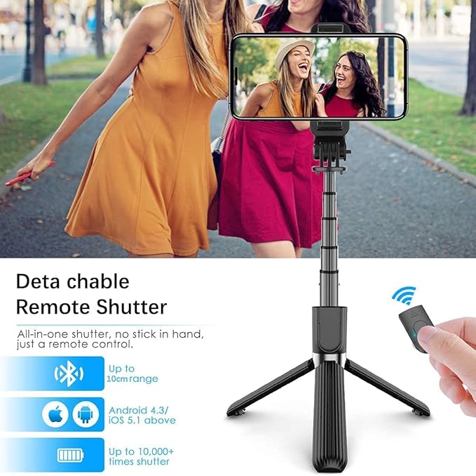 Selfie Stick Anti-Shake Tripod Extendable Adjustable for Photos & Live Streaming