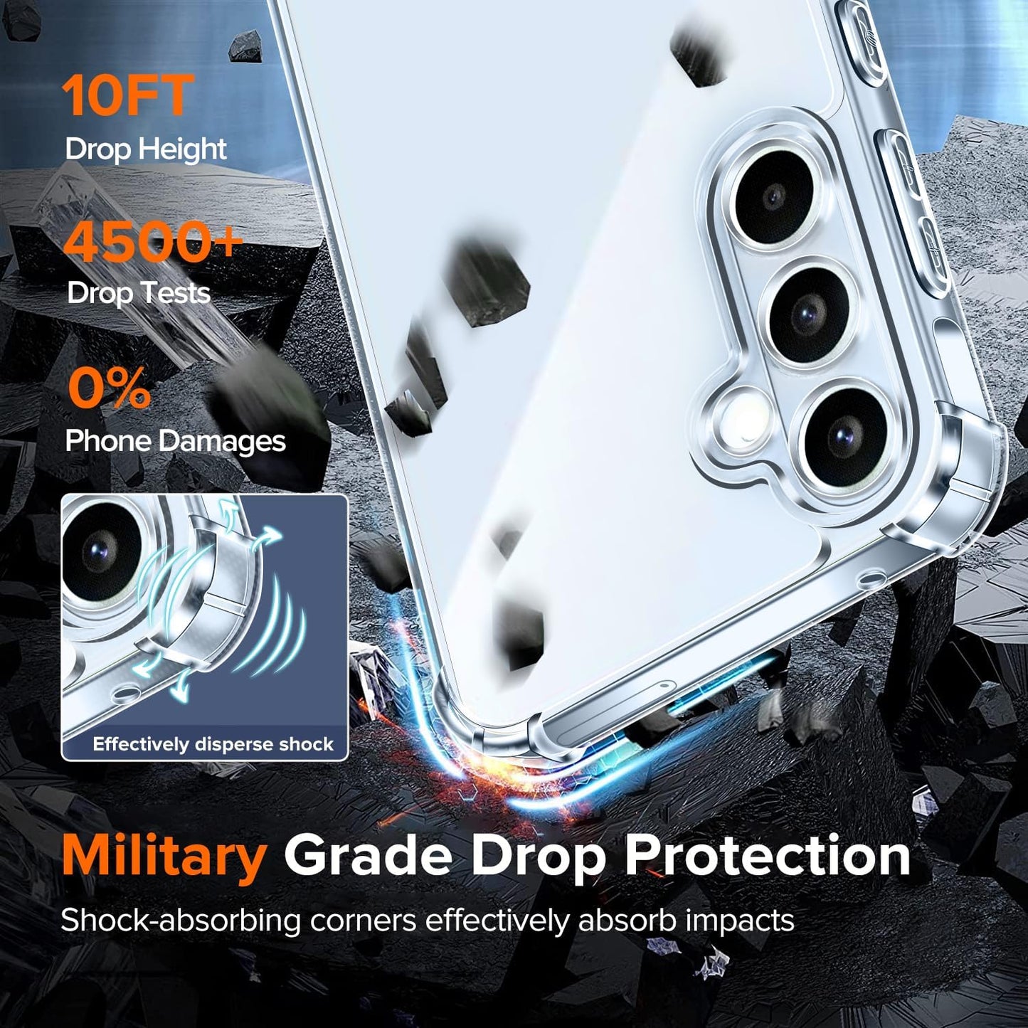 Anti-Shock Clear Hard Case Heavy Duty Cover Samsung A55 A35 A25 A15 5G A05 A05s