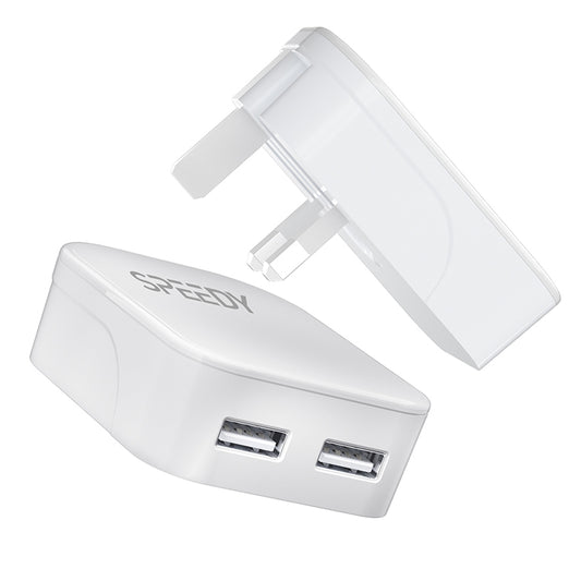 SPEEDY Travel Charger with Dual USB & Foldable Adapter for iPhone, Samsung