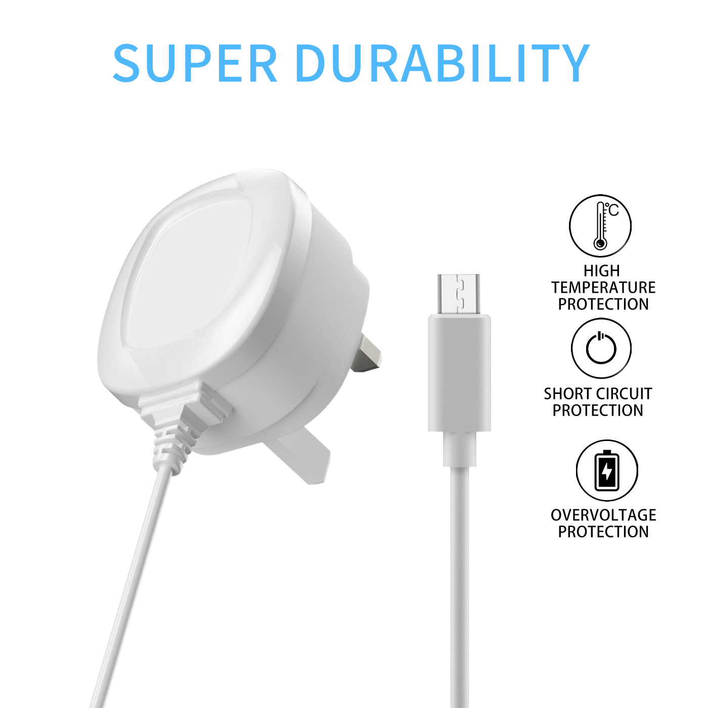 High-Quality Super Fast Charging 2A Micro USB Charger Compatible for all Phones