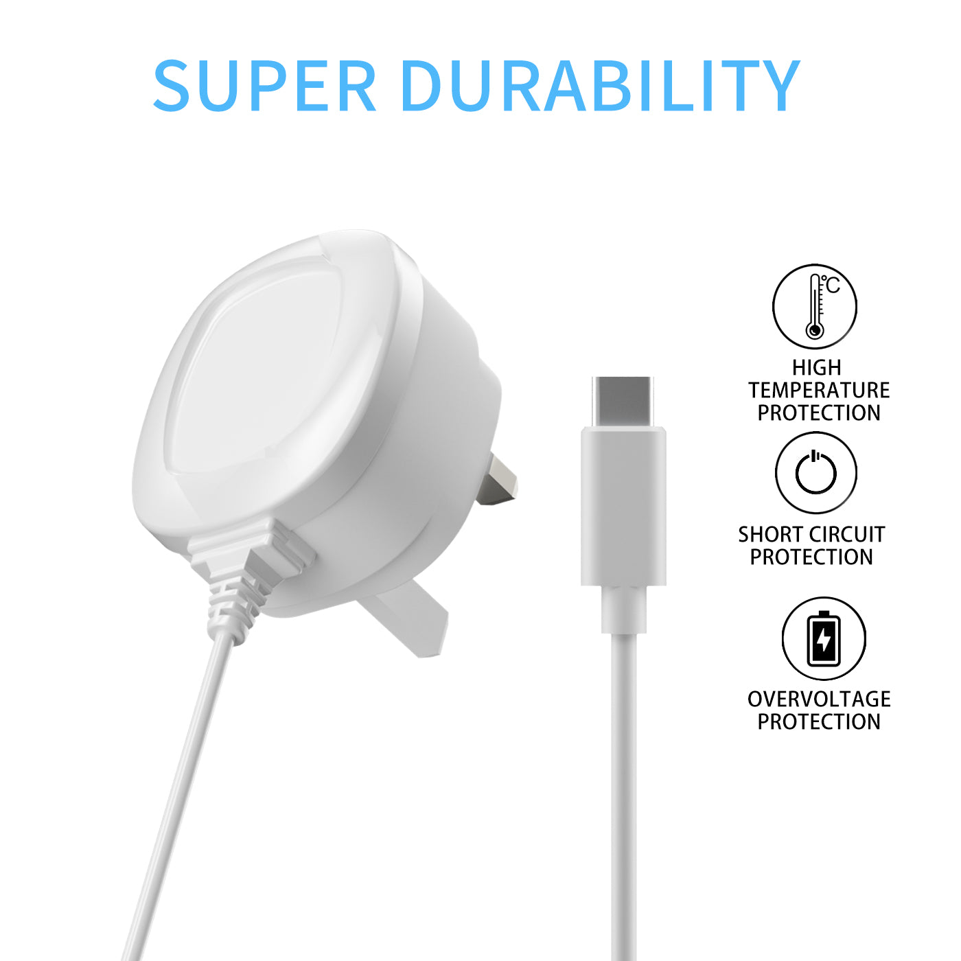 High-Quality 2A Super Fast Charging Type-C Charger Compatible with all Android