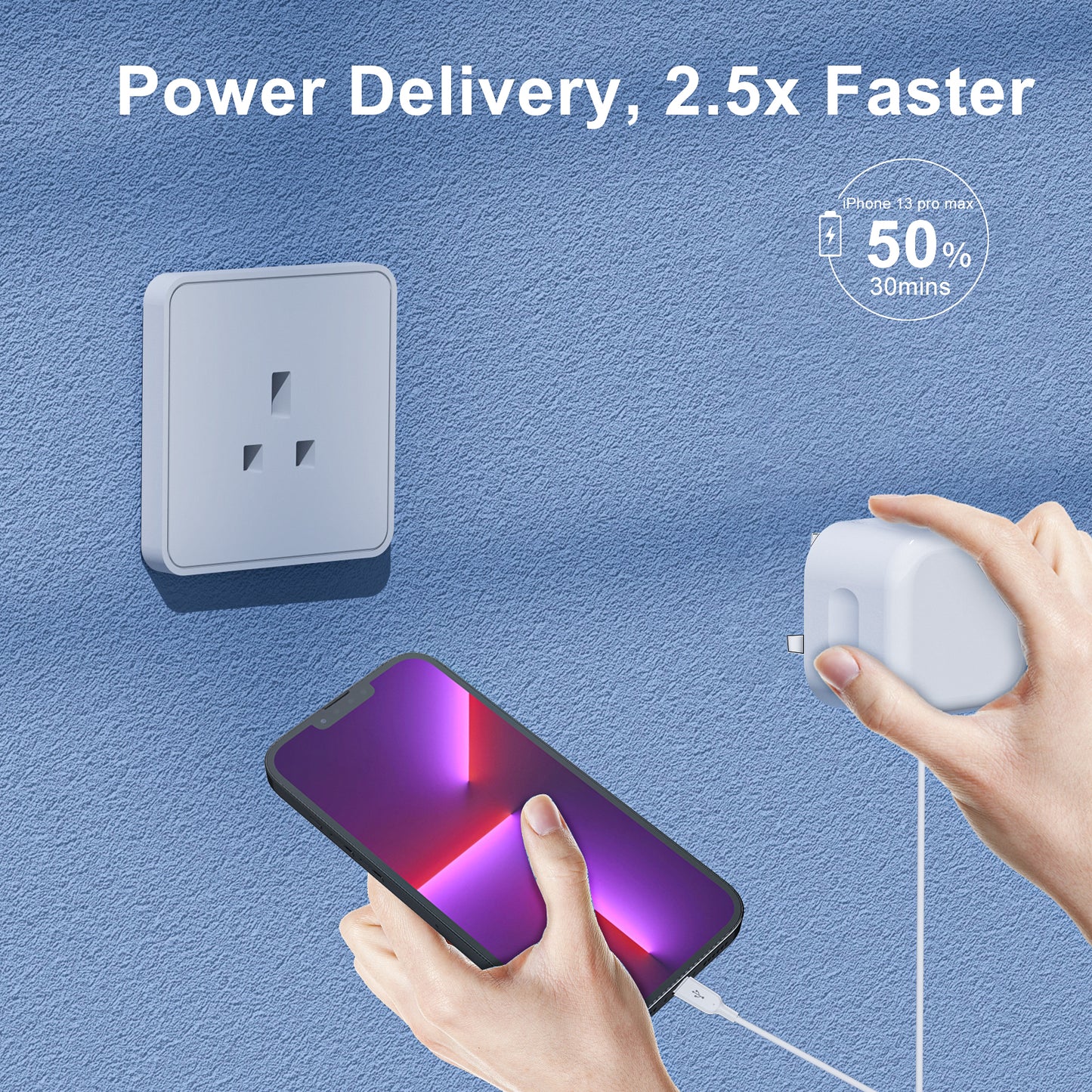 Fast Charging 20W Power Adapter with Single Type-C Port for iPhone, Samsung