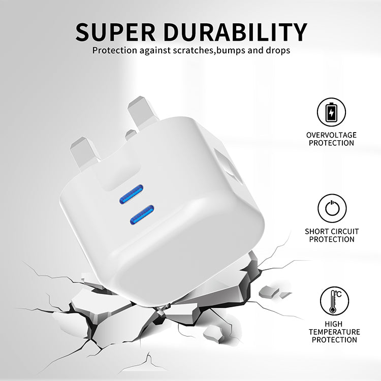 20W Fast Charging Plug with Dual Port PD Power Adapter Type-C for iPhone,Samsung