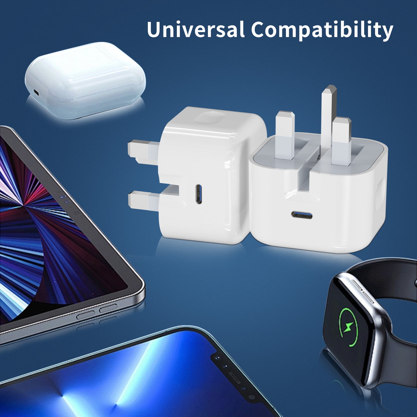 Super Fast Charging 20W USB Type-C Folding Plug Adapter for iPhone, Samsung