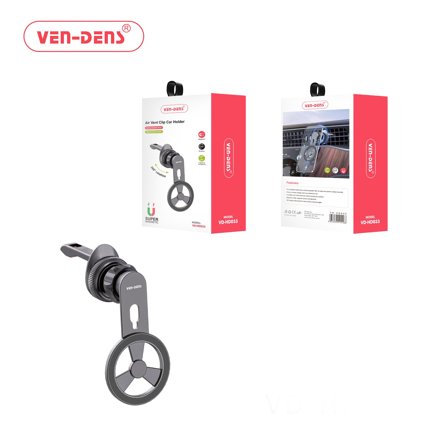 Car Magnetic Phone Holder Clip Air Vent Mount Bracket 360-Rotation For all Phone