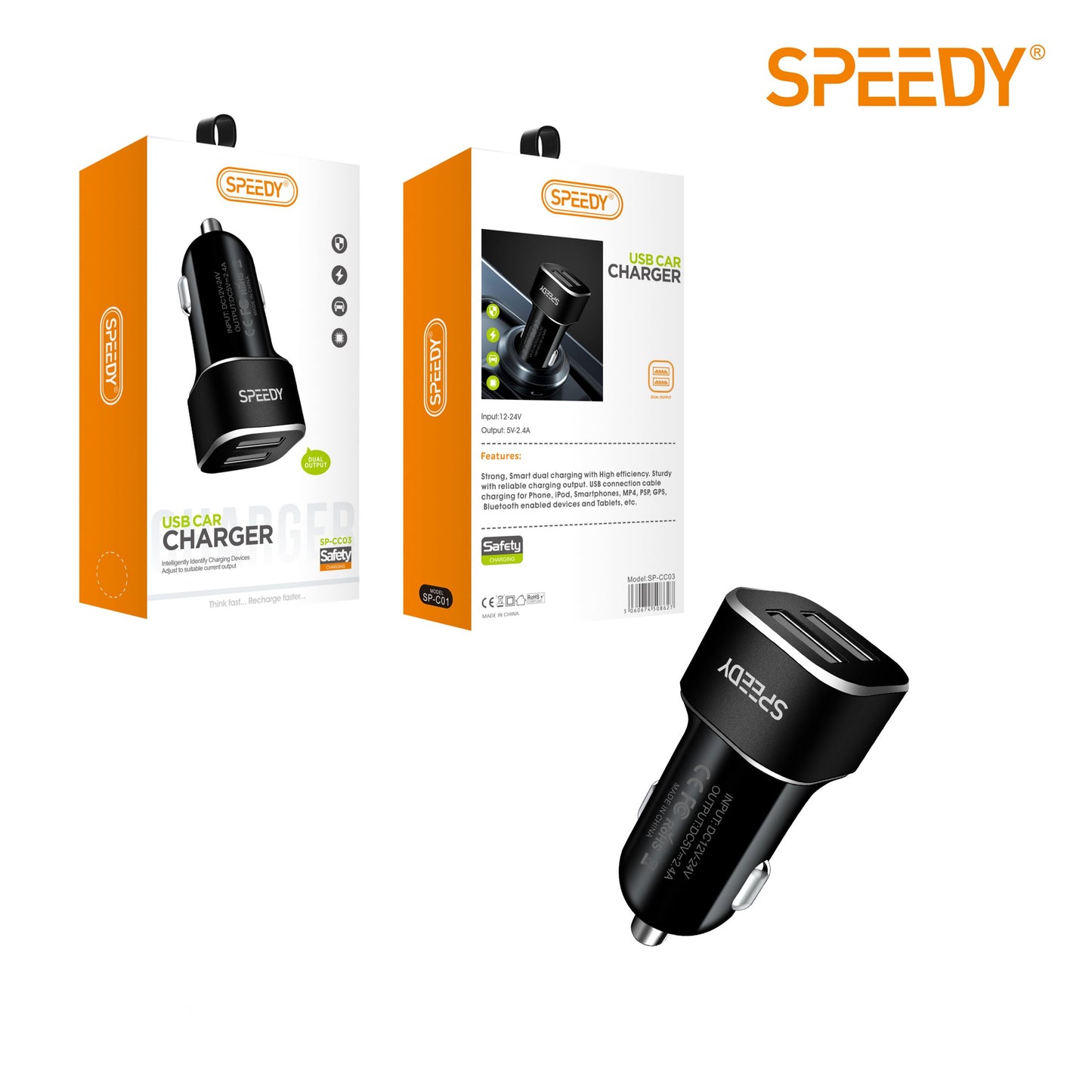 SPEEDY Dual USB Port Car Charger (SP-CC003(CC03))