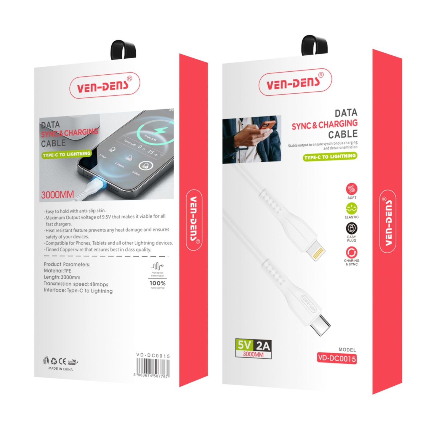 3M Type-C to Lightnning Data Sync and Charging Cable For Phones, Tablets