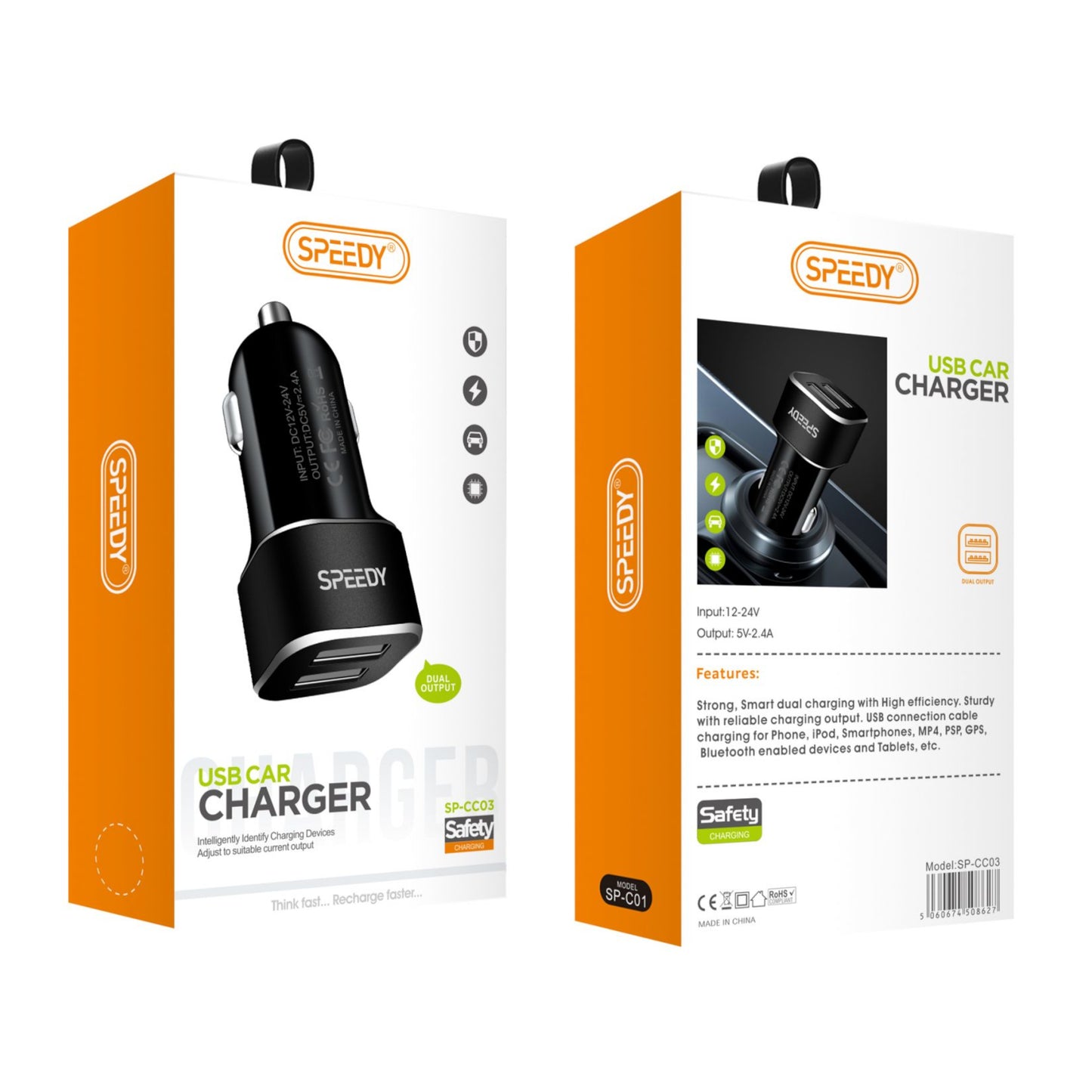 SPEEDY Dual USB Port Car Charger (SP-CC003(CC03))