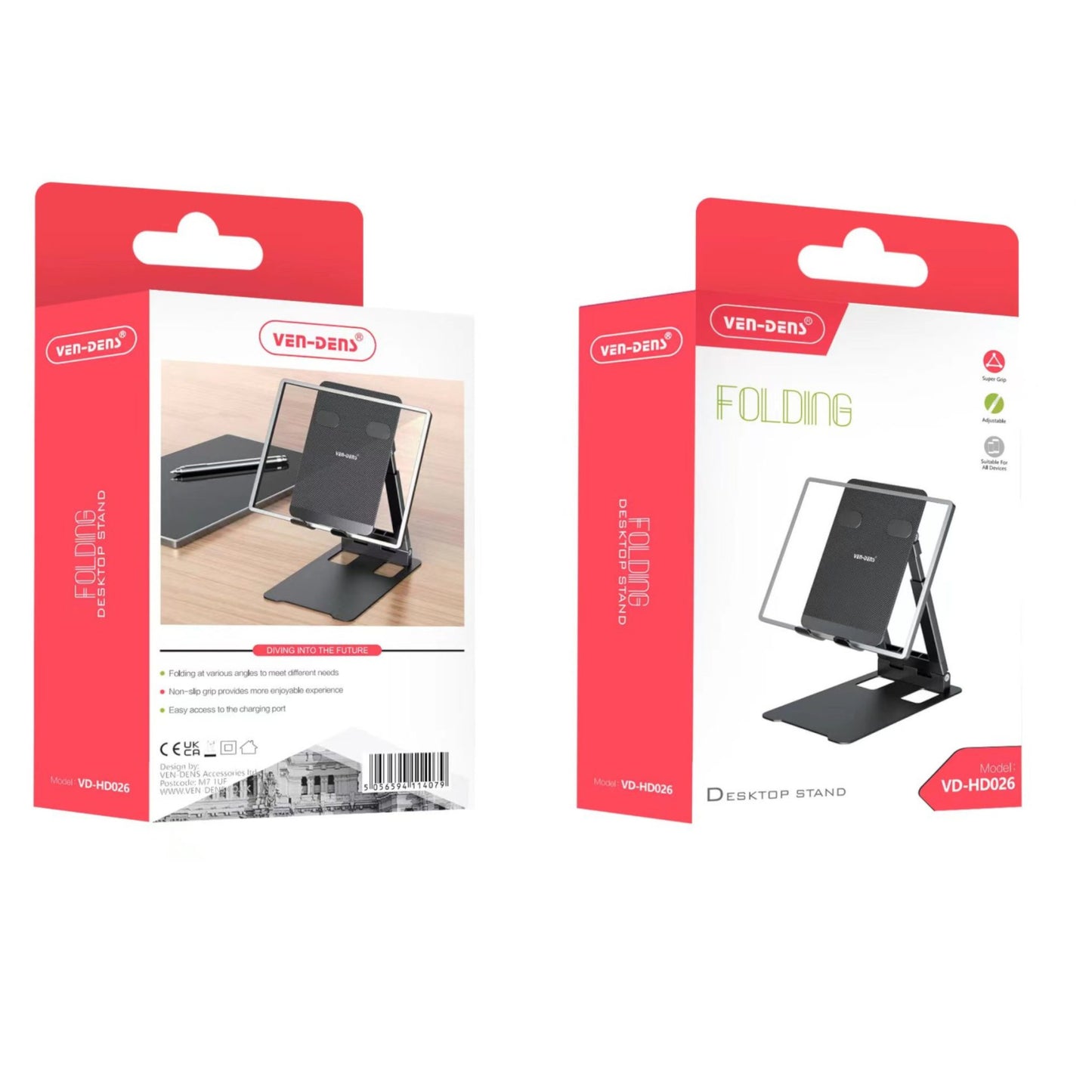 Portable Stand Foldable Desktop Tablet Holder For Desk, Tables, iPads, MacBook