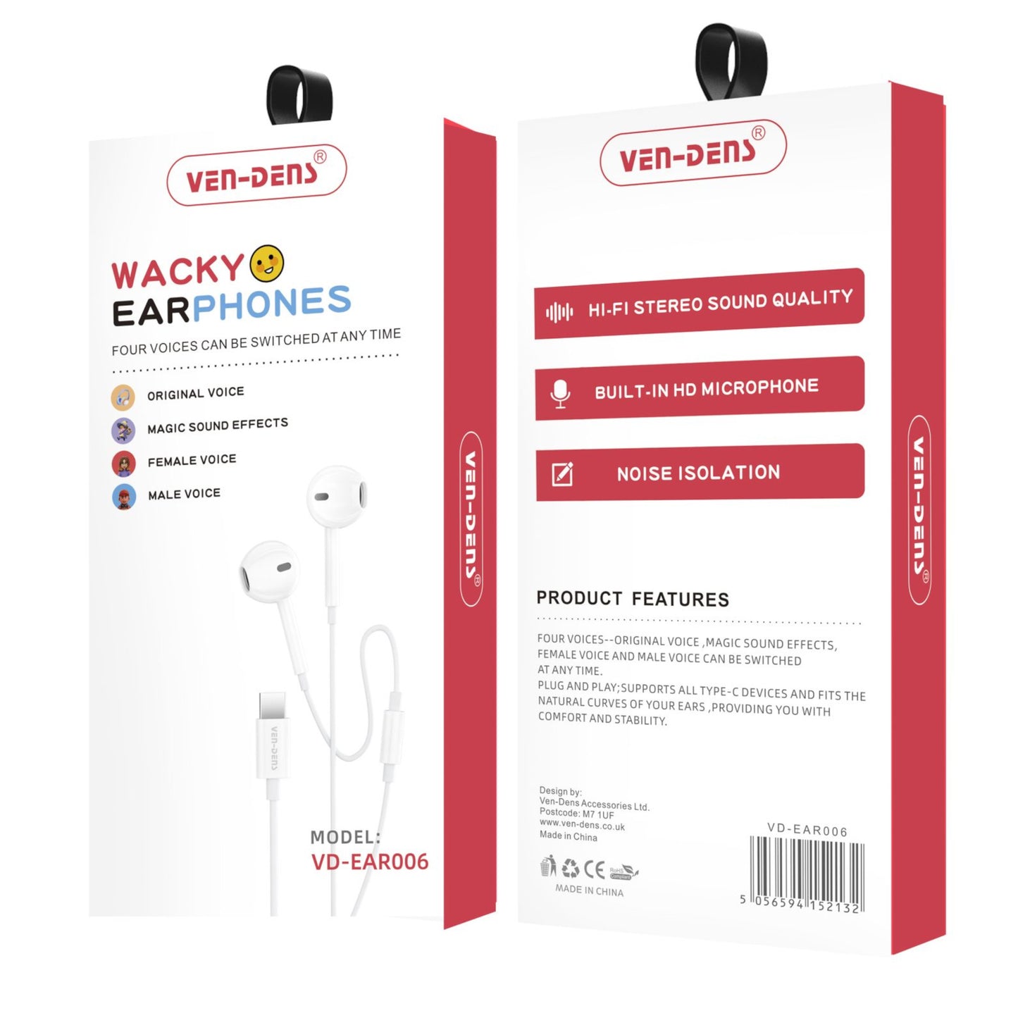 Type-C 4 Voice Changer Portable High-Quality Earphones For Mobile Phones