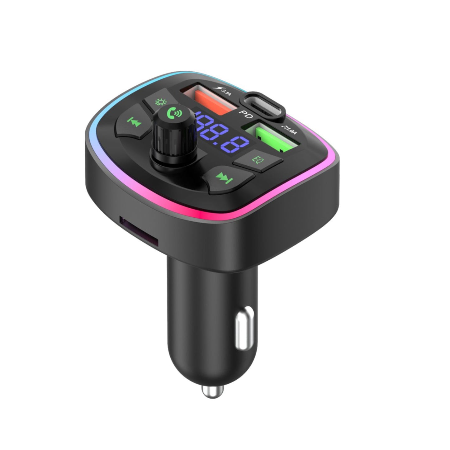 Fast Charging Car Charger FM Transmitter MP3 Dual USB port for iPhone, Samsung