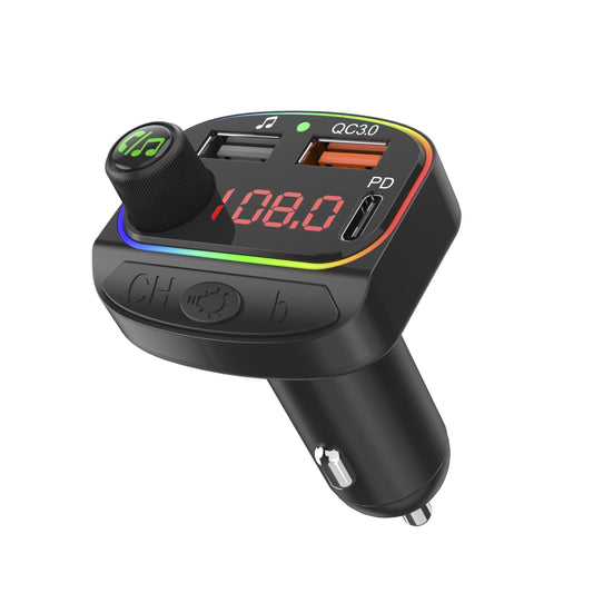 Ven Dens Car Charger & FM Player With 2 USB QC3.0+ PD (VD-FM005)