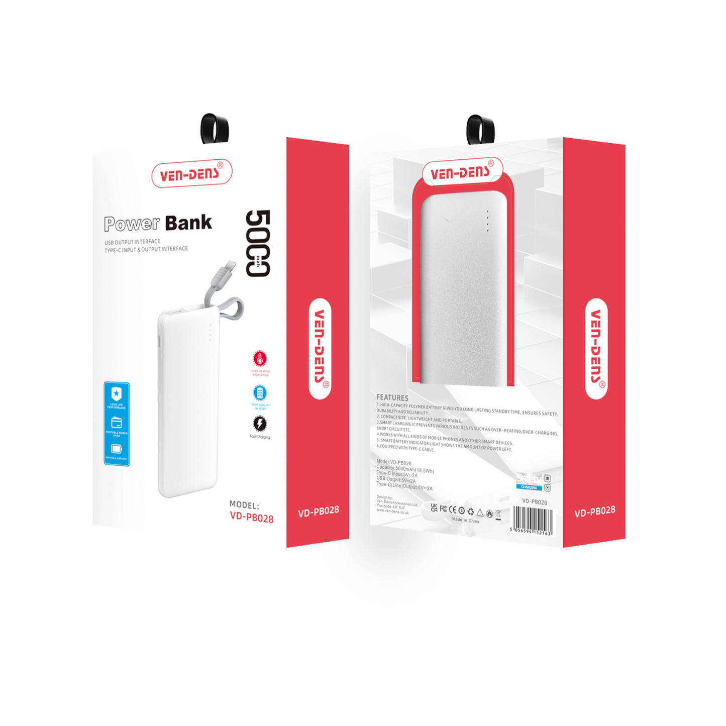 Wireless 5000mAh Portable Fast Charging Battery Power Bank for iPhone, Samsung