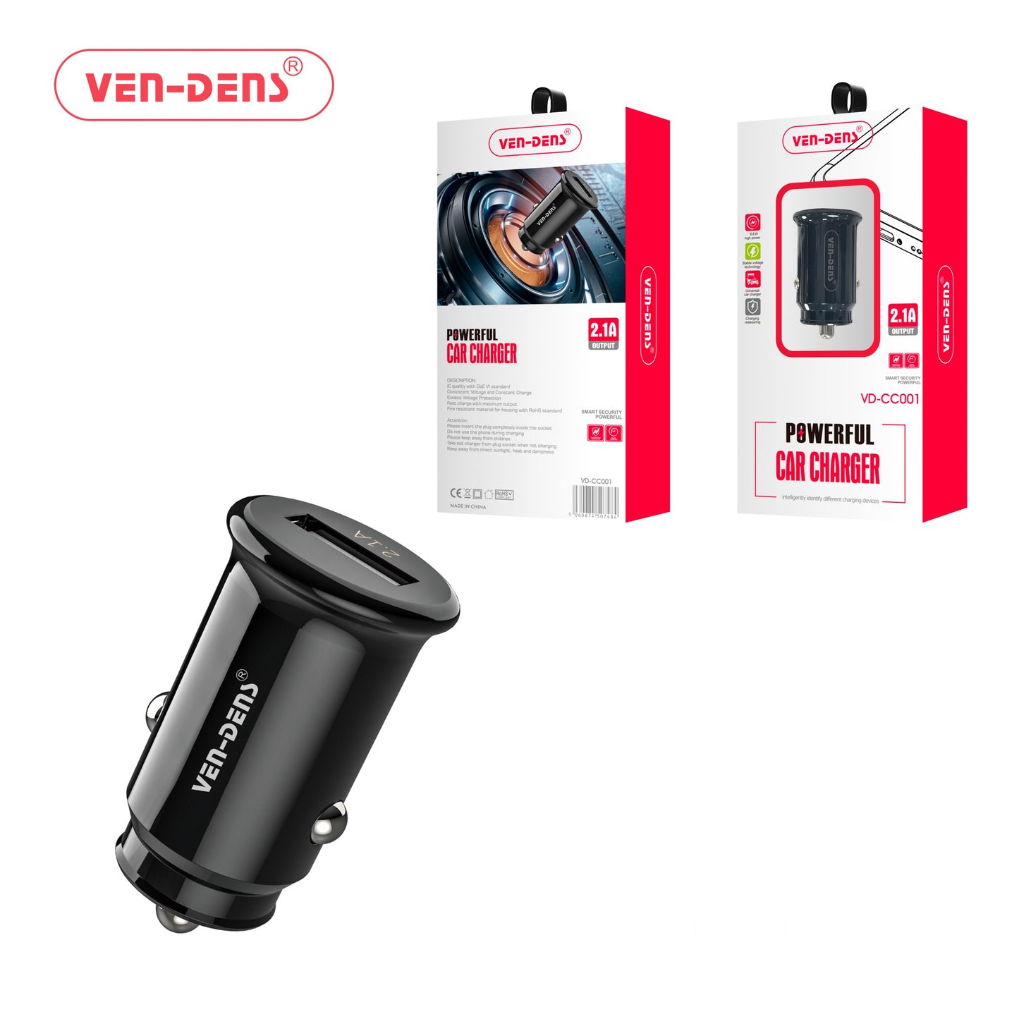 2.1A USB Port Car Charger For Fast Charging Compatible with all kinds of Phones