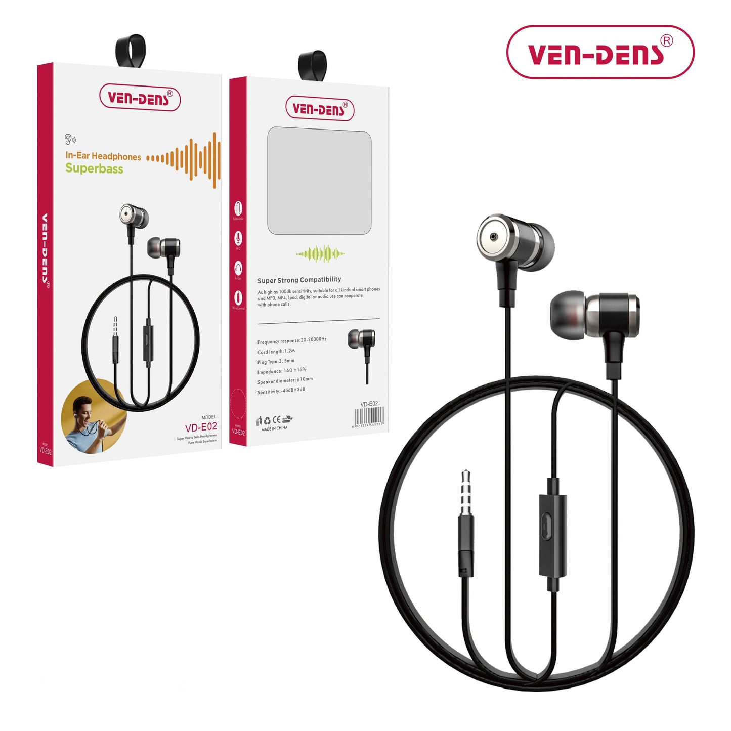 3.5mm AUX Audio Headphones With Super Bass Compatible With PC, Phone, Laptop