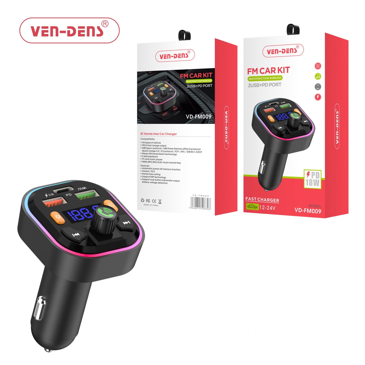 Car Wireless Bluetooth FM Transmitter MP3 Player Dual USB Car Charger Adapter