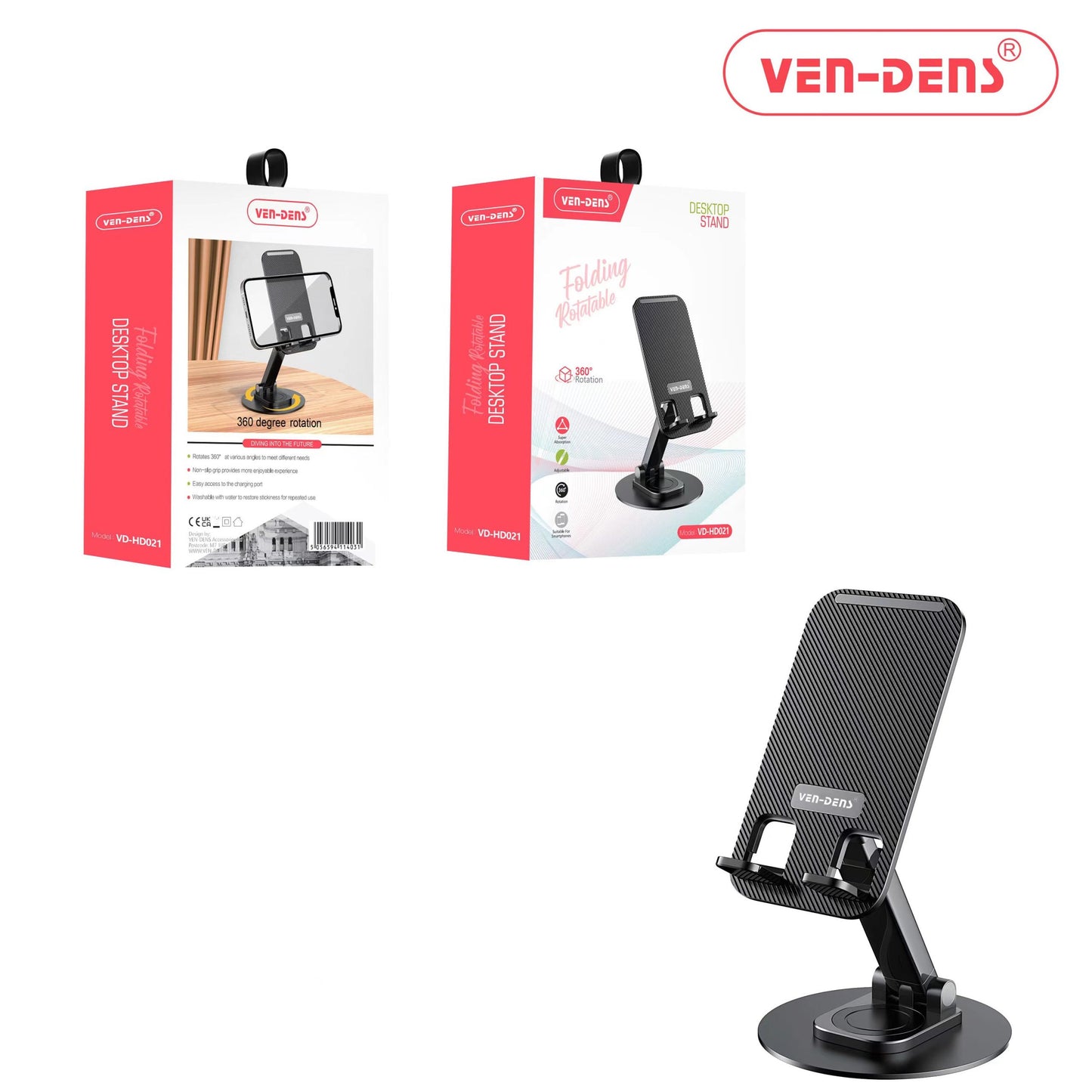 Rotating Foldable Desktop Stand Adjustable Holder Desk Tablet, iPads, Phones