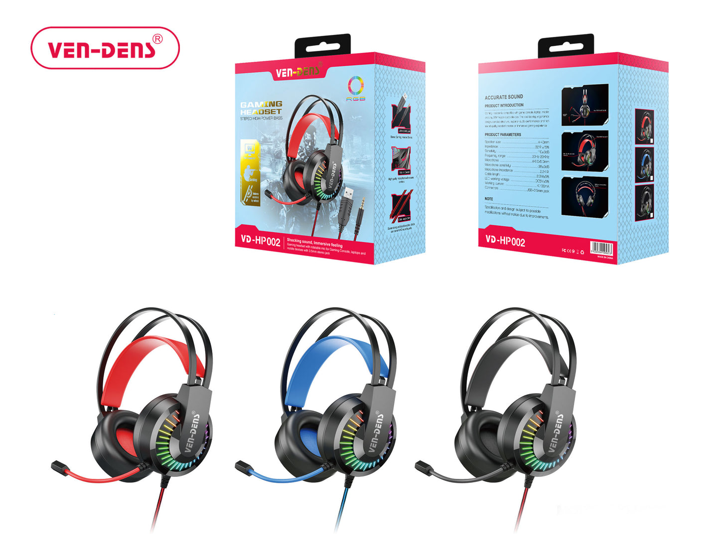 Gaming High-Quality RGB Effect Headphones With Mic For PC, iPhone, Samsung