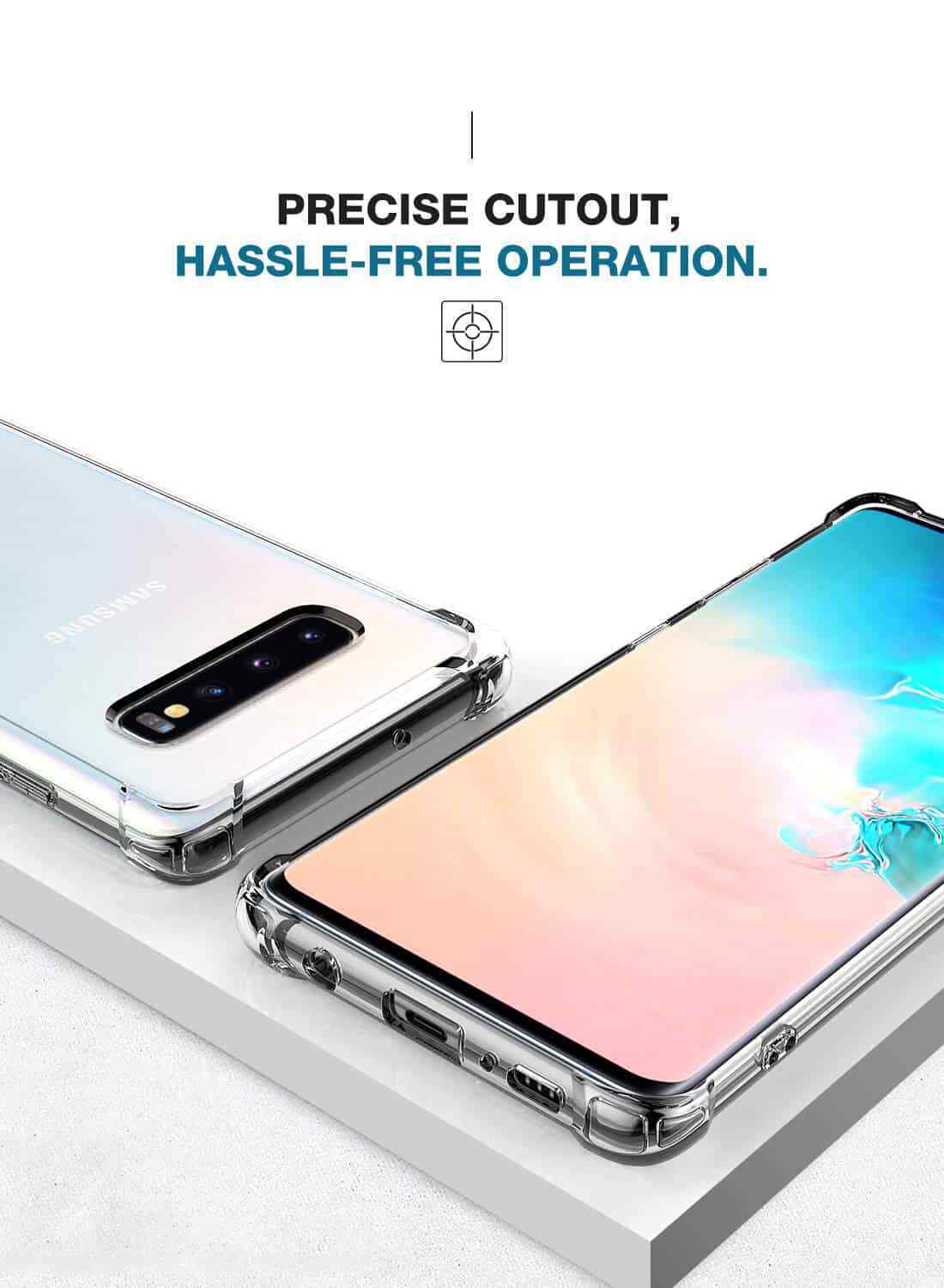 Anti - Shock Clear Hard Case Heavy Duty Cover Samsung S10,S10 Plus,S10 5G,S10 e - Virk Tech Solutions