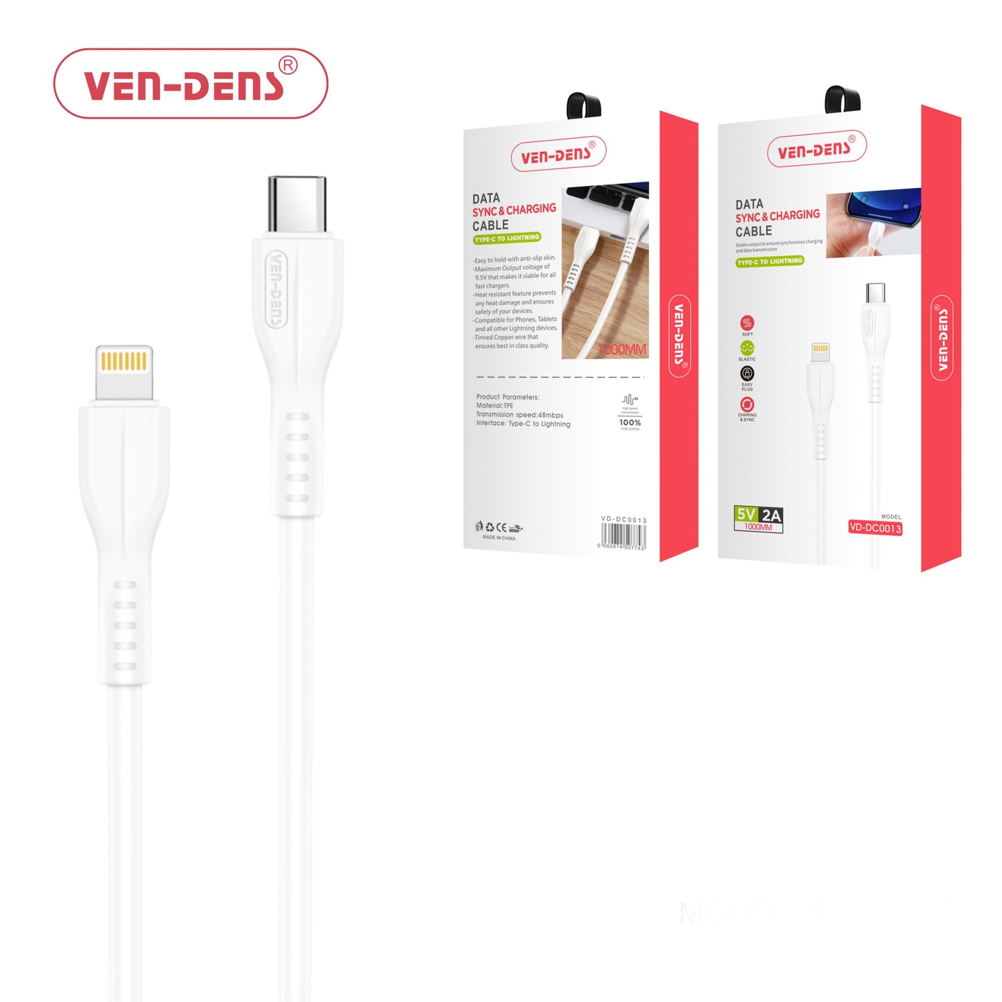 Type-C to Lightnning Data Sync and Charging Cable For Phones, Tablets