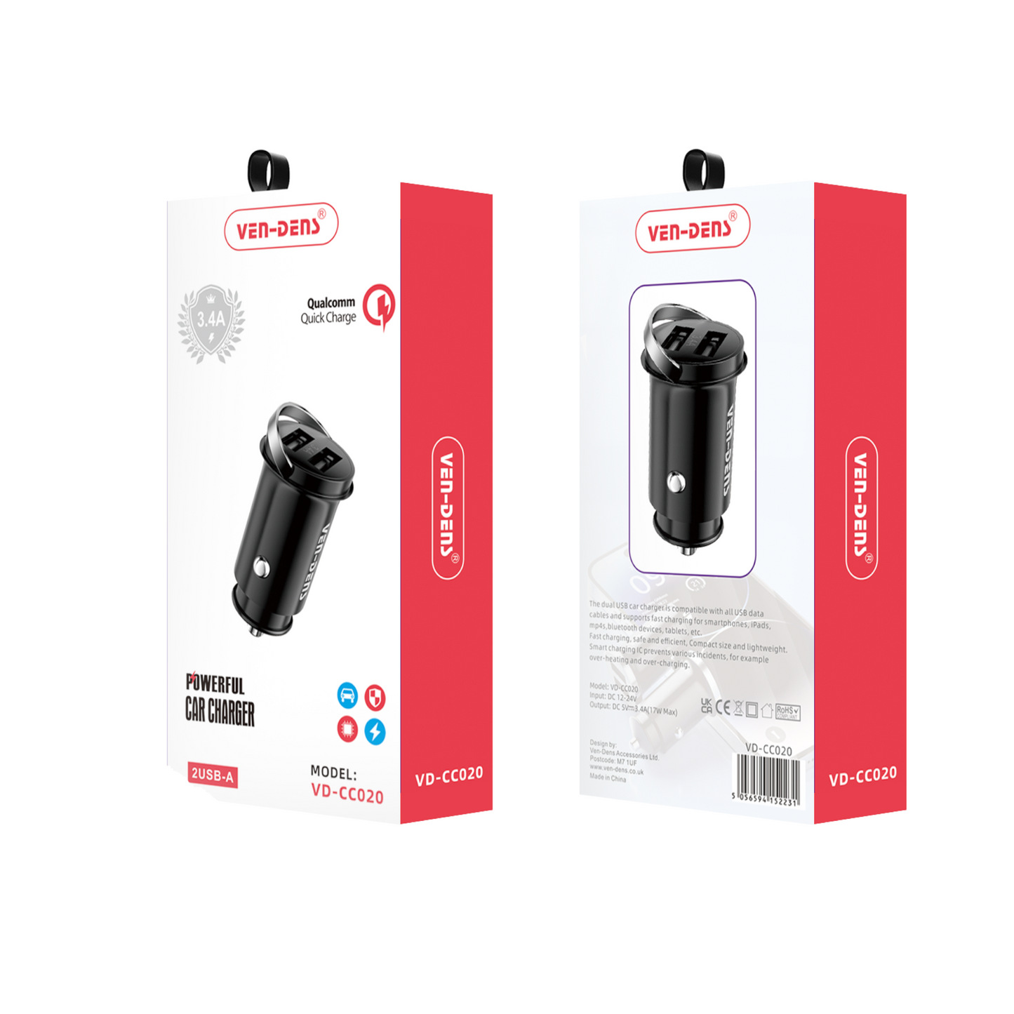 3.4A Dual USB Fast Charging Car Charger Compatible with all Phones