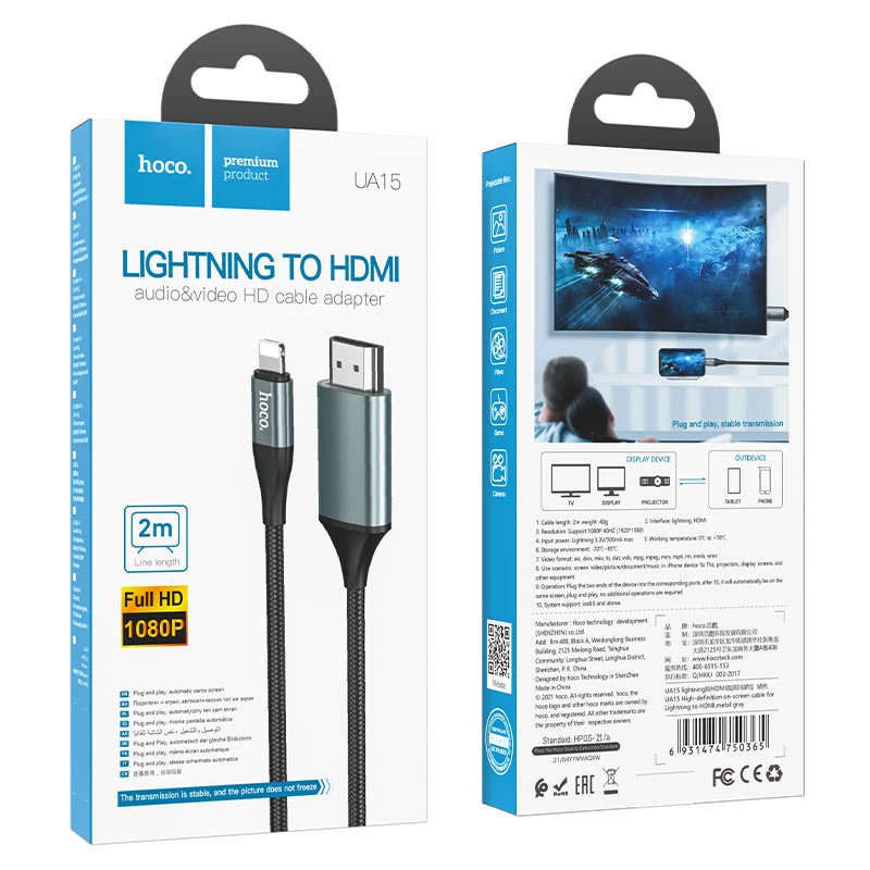 Hoco Cable Lightnning to HDMI “UA15” - Virk Tech Solutions