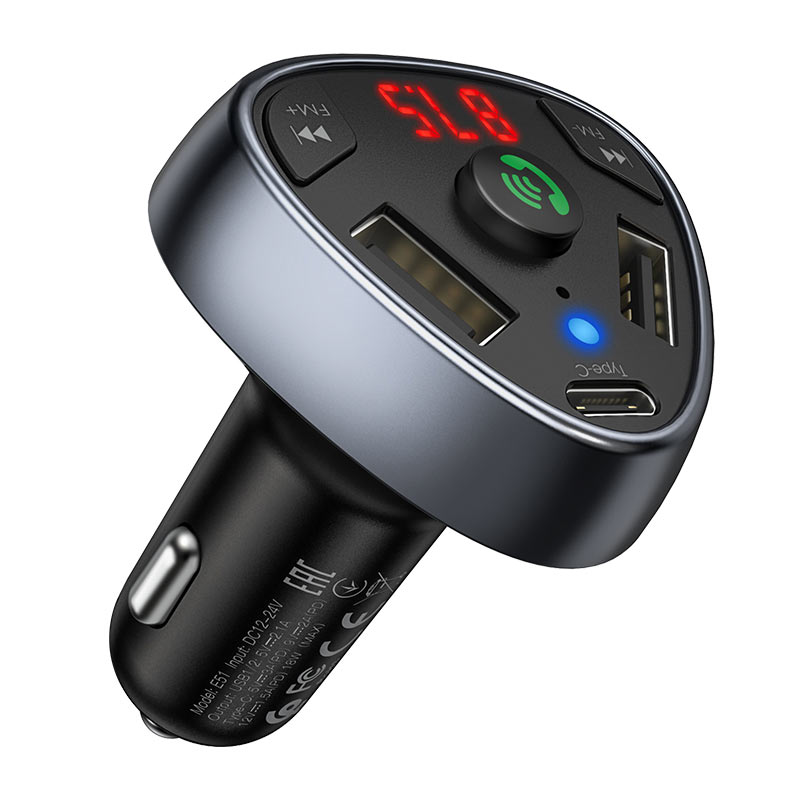 Hoco Car charger “E51 Road treasure” BT FM transmitter - Virk Tech Solutions