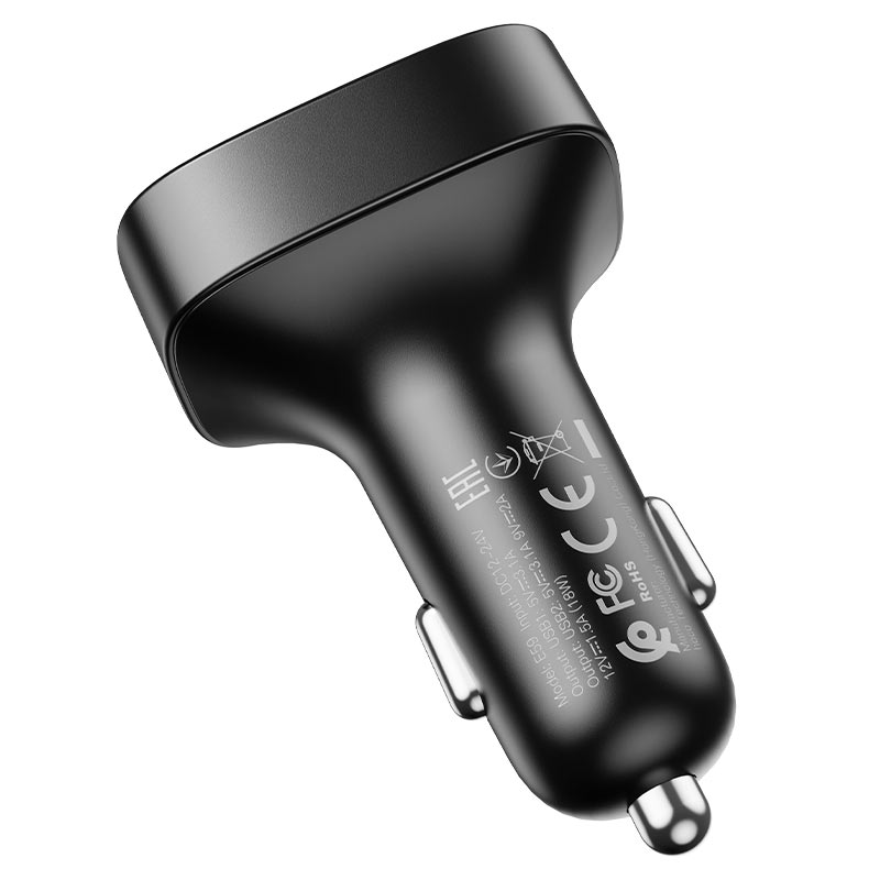 Hoco Car charger “E59 Promise” QC3.0 BT FM transmitter - Virk Tech Solutions