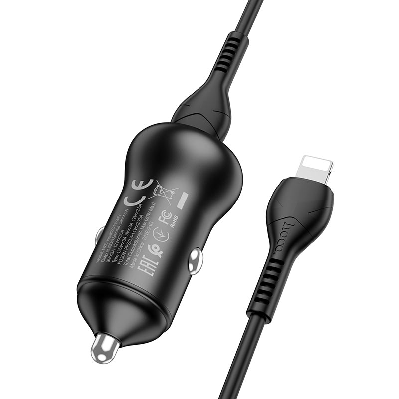 Hoco Car charger “NZ5 Smooth road” PD30W+QC3.0 set with lightnning cable - Virk Tech Solutions