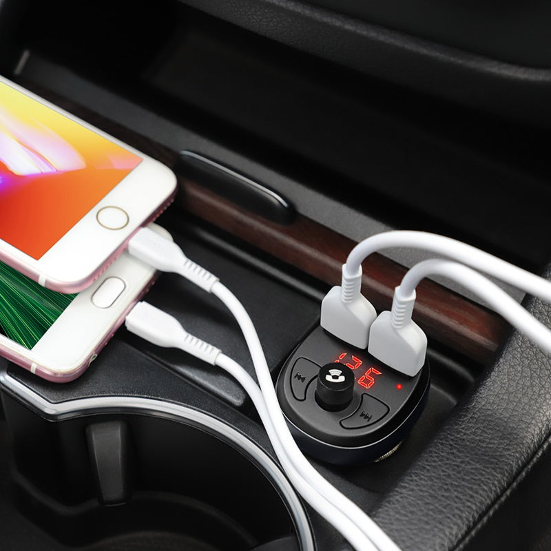 Fast Car Charger With FM Transmitter and Dual USB Port For iPhone, Android