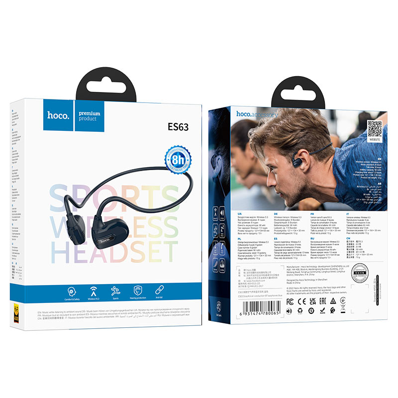 Wireless Round Neck Air Conduction BT Earphones For Sports