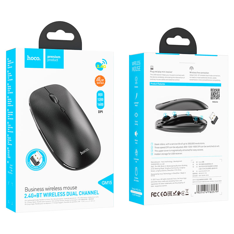 Wireless 2.4G Bluetooth Mouse USB Dongle Optical Scroll For PC, MAC and Laptop