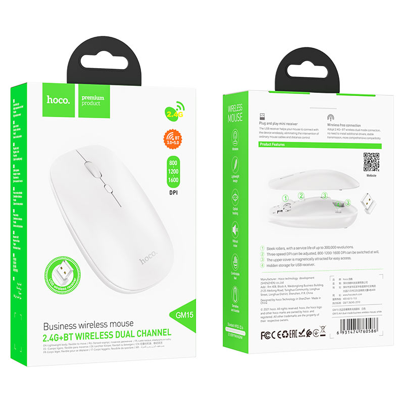 Wireless 2.4G Bluetooth Mouse USB Dongle Optical Scroll For PC, MAC and Laptop