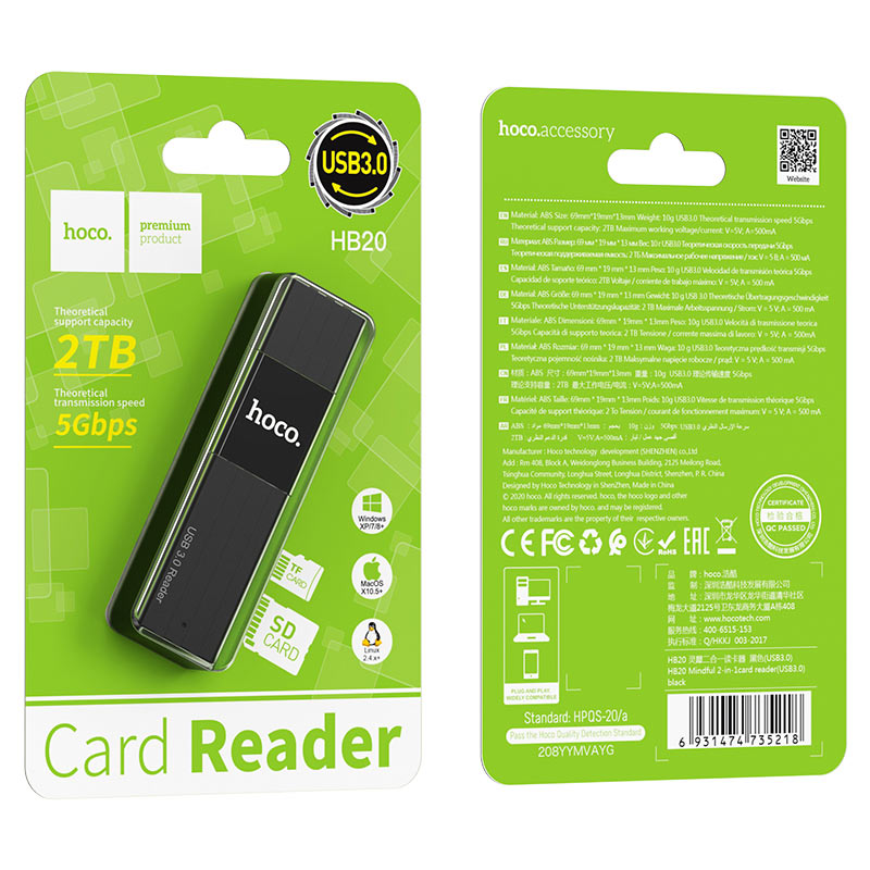 High-Quality Card Reader with 2TB Storage For Most OP Systems