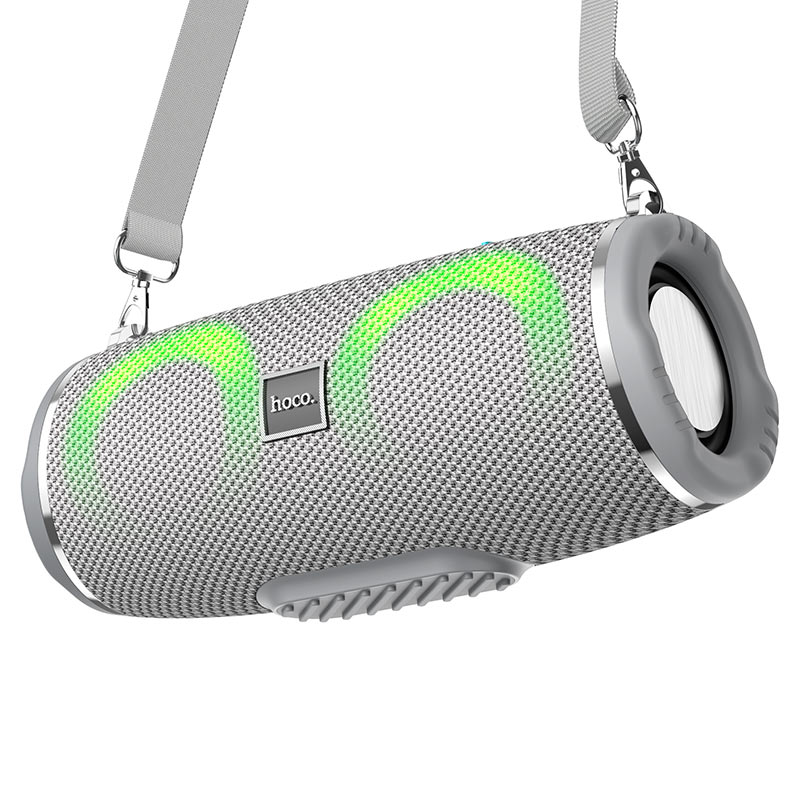 a bluetooth speaker with a green light on it