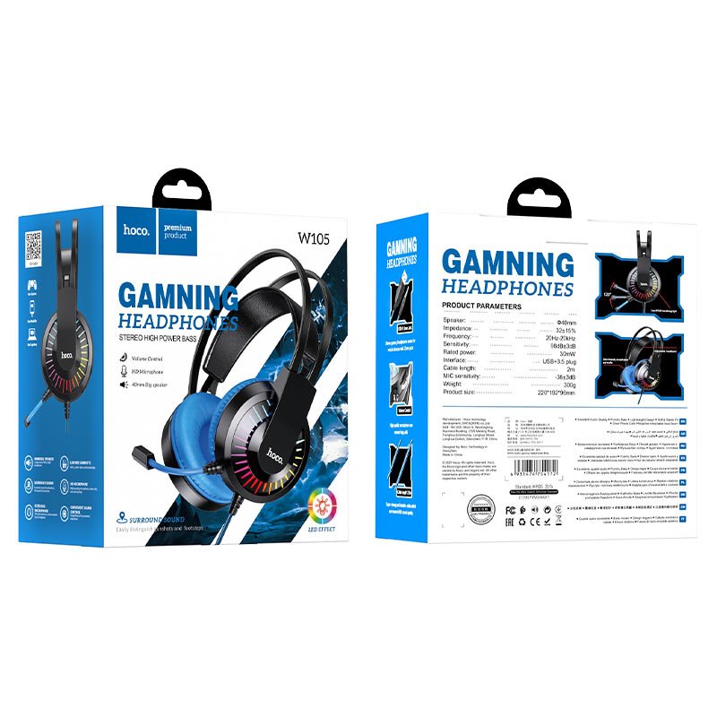 Hoco Headphones “W105 Joyful” gaming headset - Virk Tech Solutions