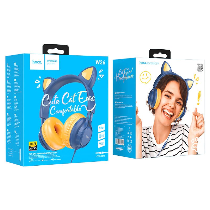 Hoco Headphones “W36 Cat ear” with mic - Virk Tech Solutions