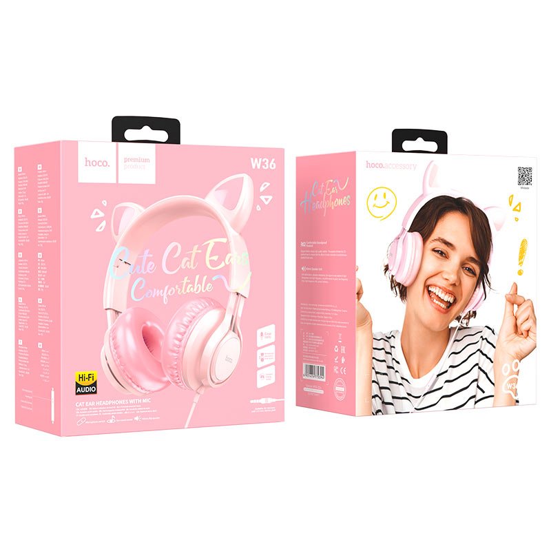 Hoco Headphones “W36 Cat ear” with mic - Virk Tech Solutions