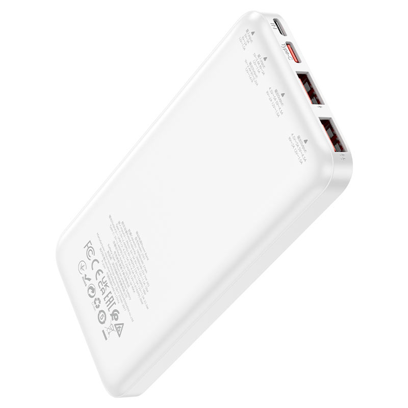 Super Fast 22.5W Ultra-Thin 10000mAh Power Bank with Dual USB and Type-C Ports